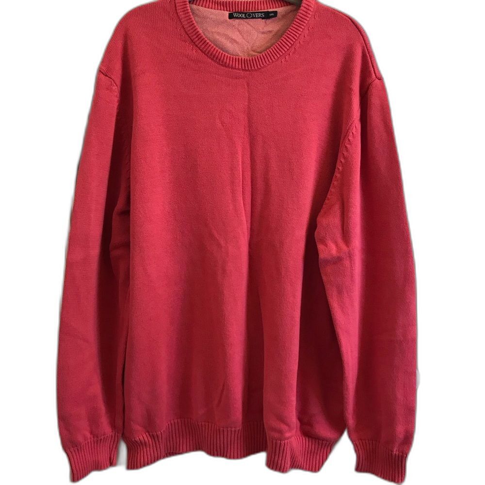 WoolOvers Pink Crewneck Sweater 100% Cotton Long Sleeve Mens Size XXL